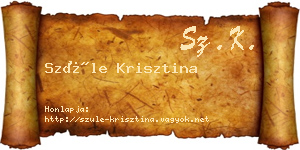 Szüle Krisztina névjegykártya