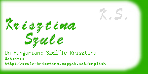 krisztina szule business card